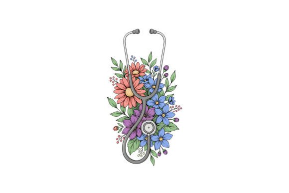 Floral Stethoscope Nurse SVG Graphics and T-Shirt Designs Review