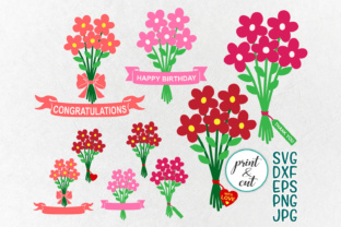 Flowers Bouquet Graphics for Crafts and Branding