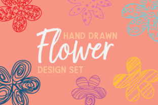 Hand Drawn Flower Set for Crafts and Kits