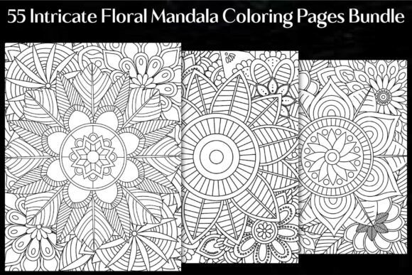 Intricate Floral Mandala Coloring Pages Graphics Review