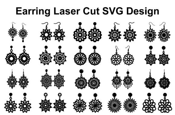 Ornate Earring SVG Designs for Graphics and Laser Engraving