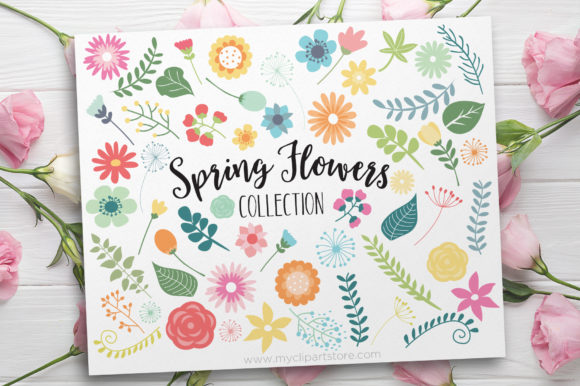 Spring Flowers Clipart: Fresh Graphics for Local Illustrations
