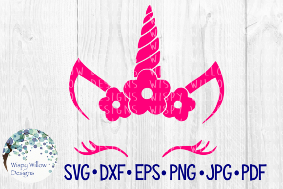 Unicorn Face, Flowers, Girl Cut File for Graphics and Crafts