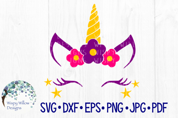 Unicorn Face, Stars, Flowers, Girl Cut File: A Graphic Design Asset Review